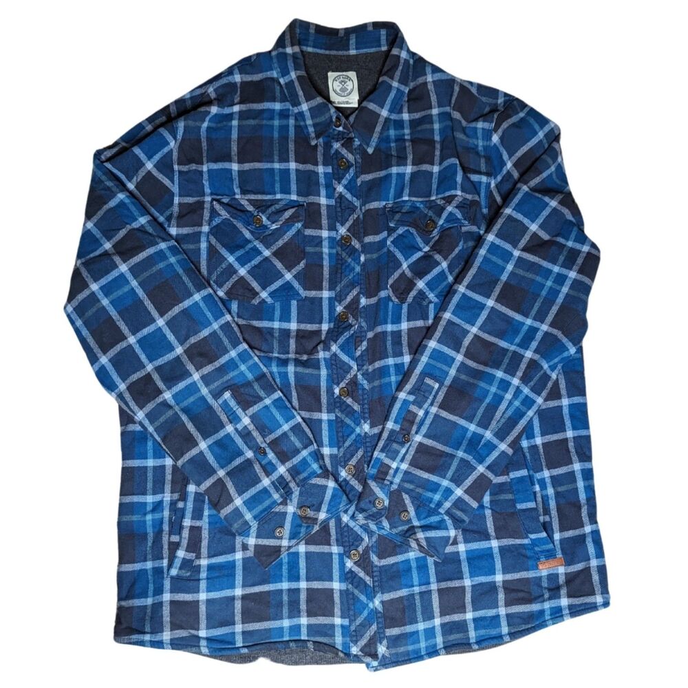 Voyager Blue Flannel Lined Button Up Size Men's XL